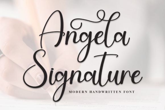 Angela Signature Font - Featured Image