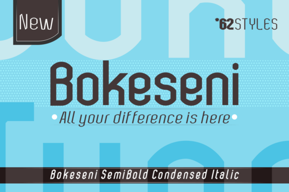Bokeseni SemiBold Condensed Italic Font - Featured Image