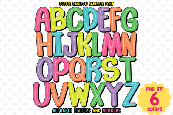 Bubble Rainbow Scribble Font - Featured Image