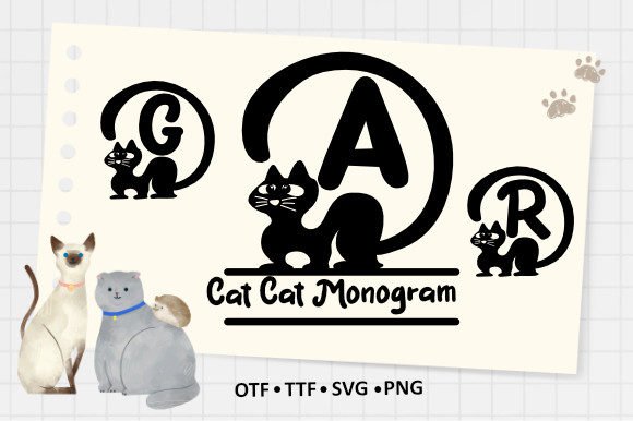 Cat Cat Monogram Font - Featured Image