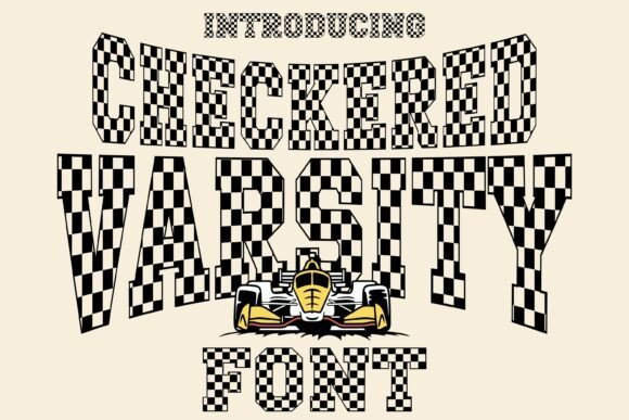Checkered Varsity Font - Featured Image