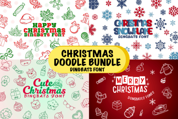 Christmas Doodle Bundle Font - Featured Image