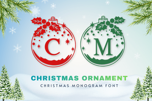 Christmas Ornament Monogram Font - Featured Image