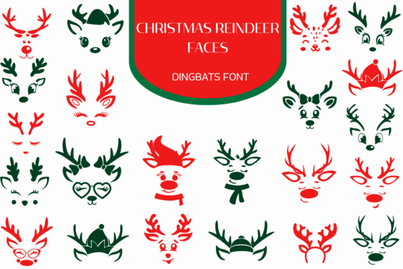 Christmas Reindeer Faces Font - Featured Image