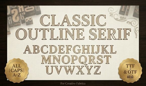 Classic Outline Serif Font - Featured Image