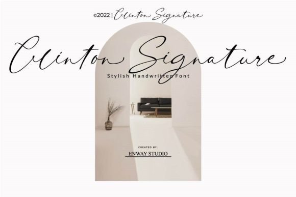 Clinton Signature Font - Featured Image