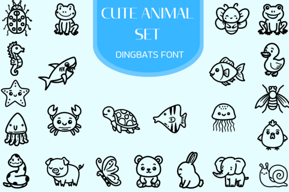 Cute Animal Set Font - Featured Image