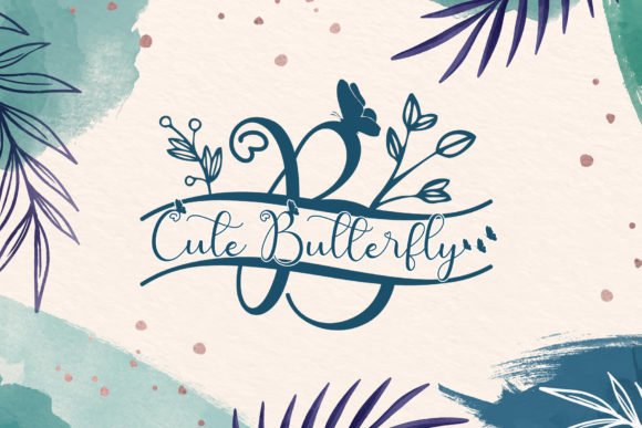 Cute Butterfly Monogram Font - Featured Image