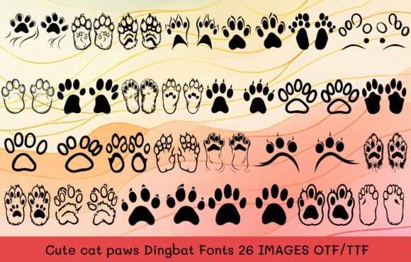 Cute Cat Paws Font - Featured Image