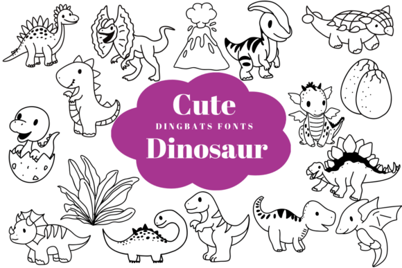 Cute Dinosaur Font - Featured Image
