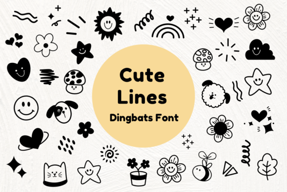 Cute Lines Font - Featured Image
