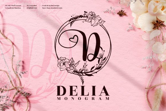 Delia Monogram Font - Featured Image