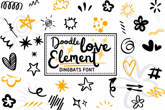 Doodle Love Element Font - Featured Image