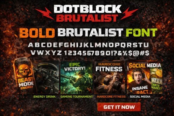 Dot Block Brutalist Font - Featured Image