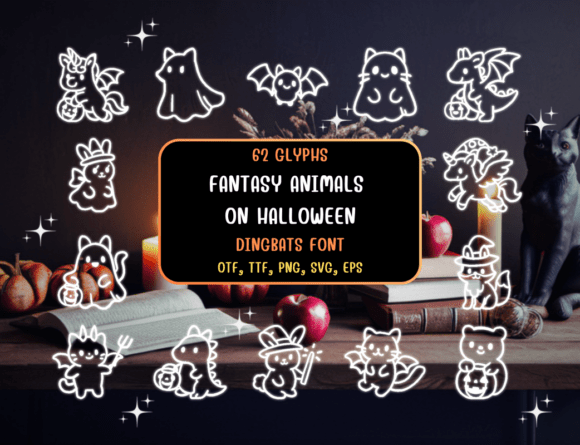 Fantasy Animals on Halloween Font - Featured Image