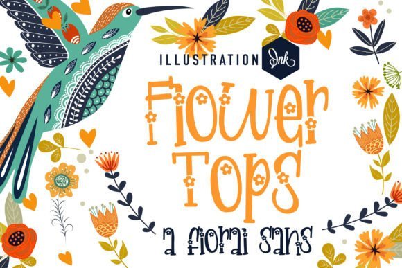 Flower Tops Font - Featured Image