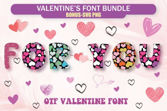 For You Valentine's Bundle Font - Featured Image