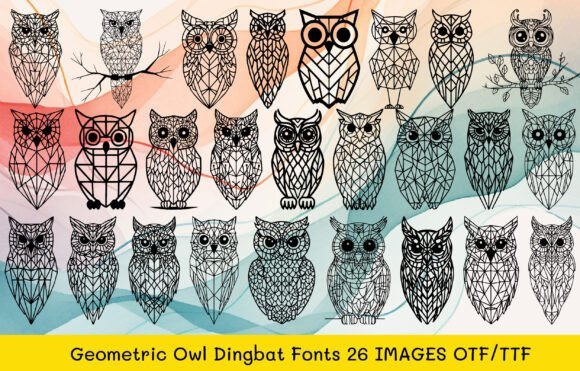 Geometric Owl Dingbats Fonts Font - Featured Image