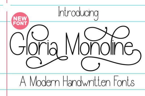 Gloria Monoline Font - Featured Image
