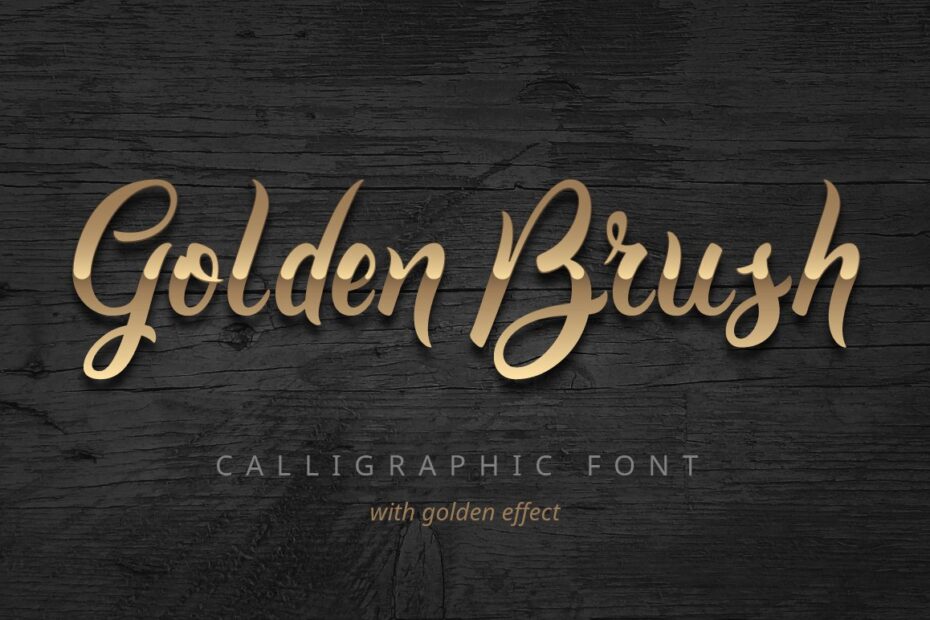 Golden Brush Font - Featured Image