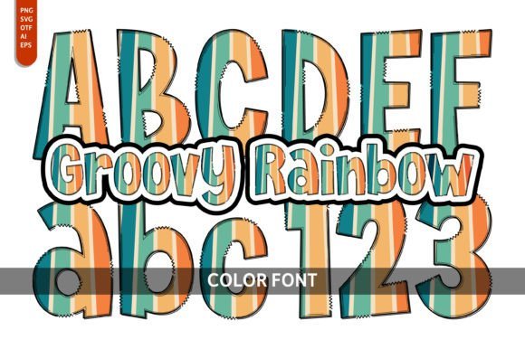 Groovy Rainbow Font - Featured Image