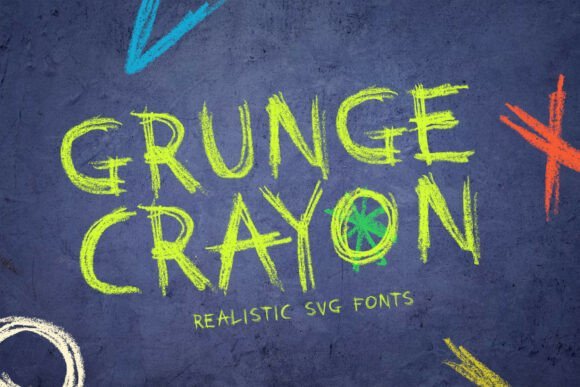 Grunge Crayon Font - Featured Image