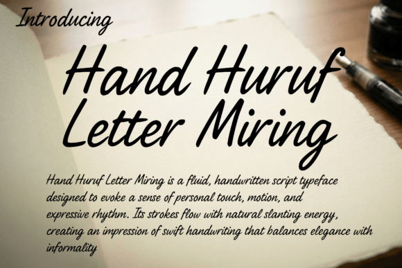 Hand Huruf Letter Miring Font - Featured Image