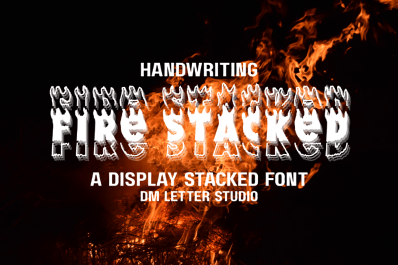 Handwriting Fire Stacked Font - Featured Image