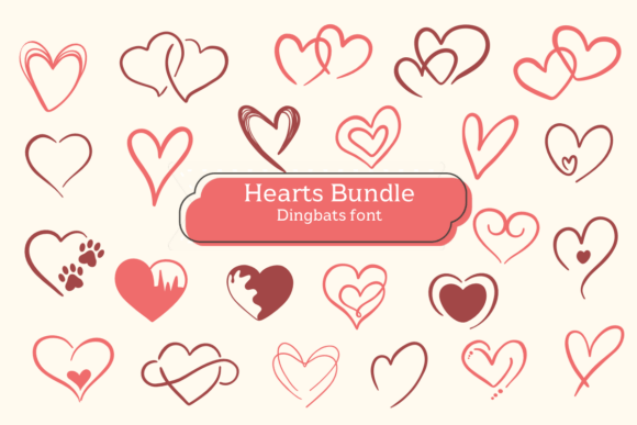 Hearts Bundle Font - Featured Image
