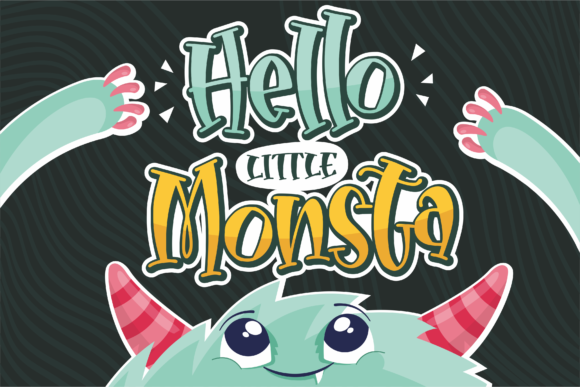 Hello Little Monsta Font - Featured Image