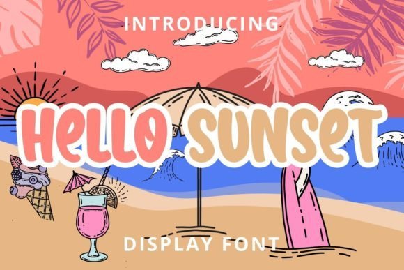 Hello Sunset Font - Featured Image