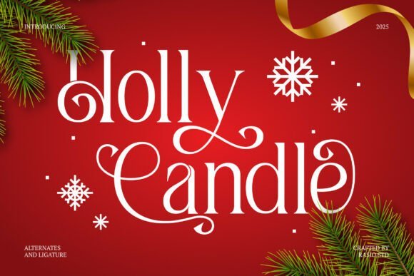 Holly Candle Font - Featured Image