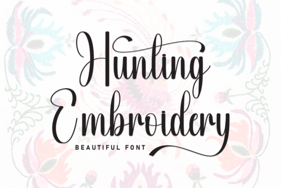 Hunting Embroidery Font - Featured Image